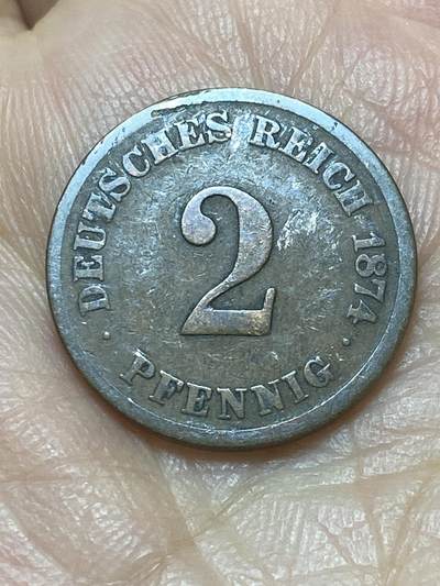 2026年第二场(总第一百七十一场）外国好品散币场(免佣金) - 稀少版别–德意志帝国1874年2芬尼(威廉一世时期，E标德累斯顿造)