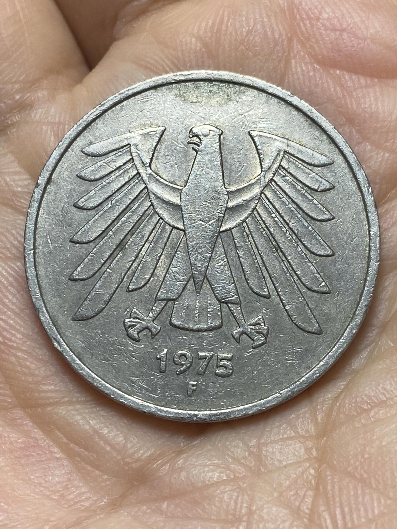 2026年第二场(总第一百七十一场）外国好品散币场(免佣金) 德国🇩🇪1975年5德国马克(F标，斯图加特造)