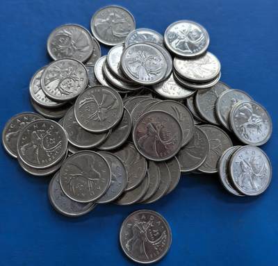 外国优质老铜币高银银币，周六九点倒数截拍，满百包邮，持续收拍 - 加拿大25分59个，266克