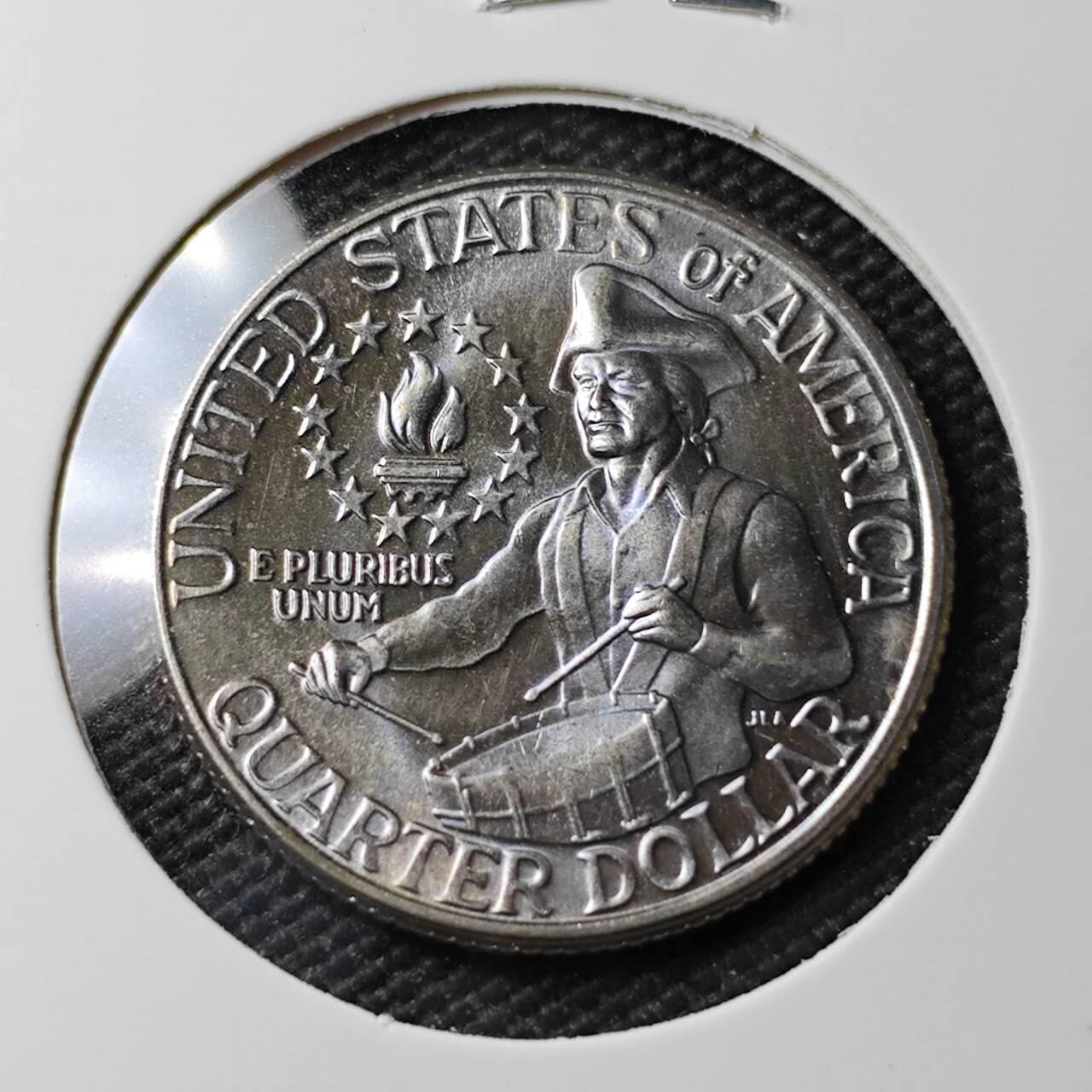 KK钱币收藏小铺 《套币 好品/批量散币专场》  2月预留时间 周末发货  1976美国25分建国200周年纪念币