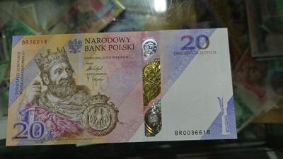 【新年二拍】世界钱币～微拍第223期暨2025年第63期  裸钞专场超低起拍 欢迎参与 - 2025年波兰20兹罗提纪念钞 全新绝品无47尾号6618 原装册