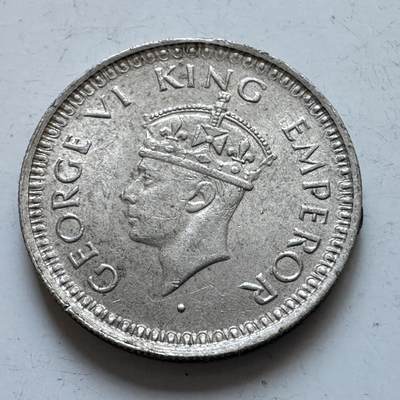 🌹外币初藏🌹🐯2026年第1场  每周二四六晚8️⃣点 接代拍 - 英属印度1944年1/4卢比银币 b