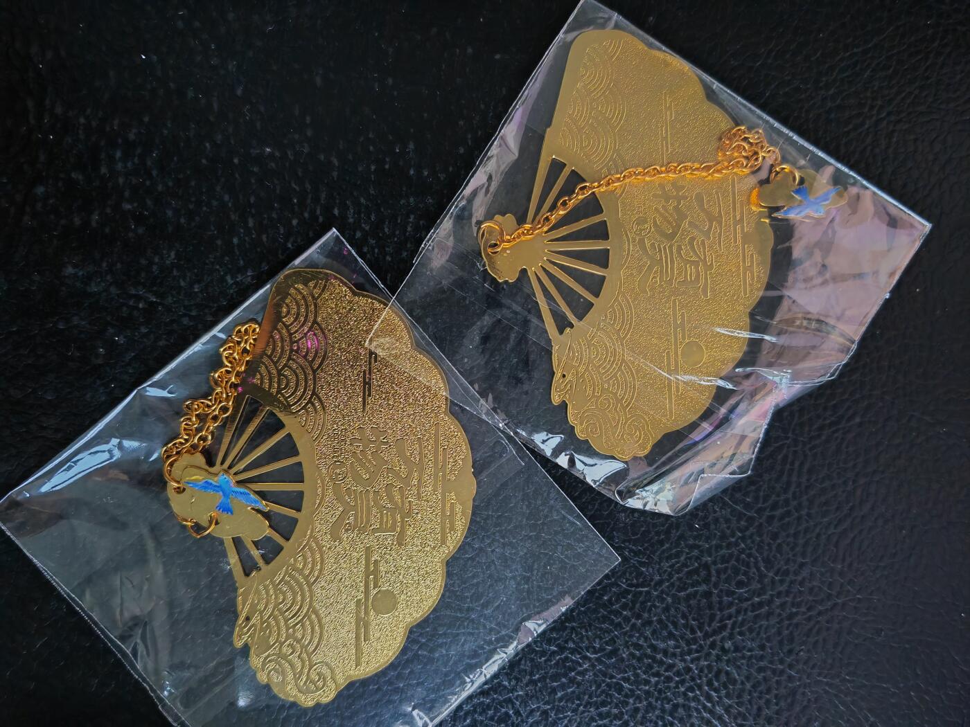 阳大大卡牌拍卖第90期（持续收拍品，周五晚上九点截拍，进群福利早知道） 【书签】趣卡社 扇子 金属书签2个