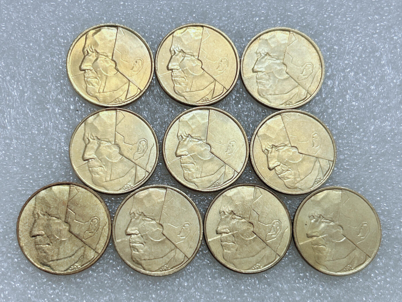 第一海外回流一元起拍收藏 散集专场  第285期 比利时5法郎黄铜币 10枚 原光品