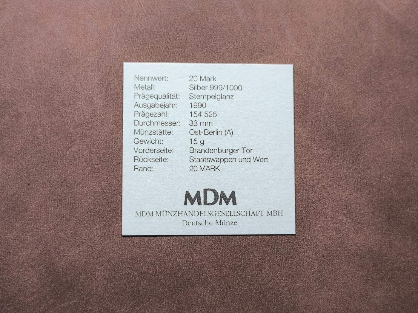 【日月同辉 第1场】元旦首场 无买家佣金 世界钱币 银币 【银币】勃兰登堡门银币