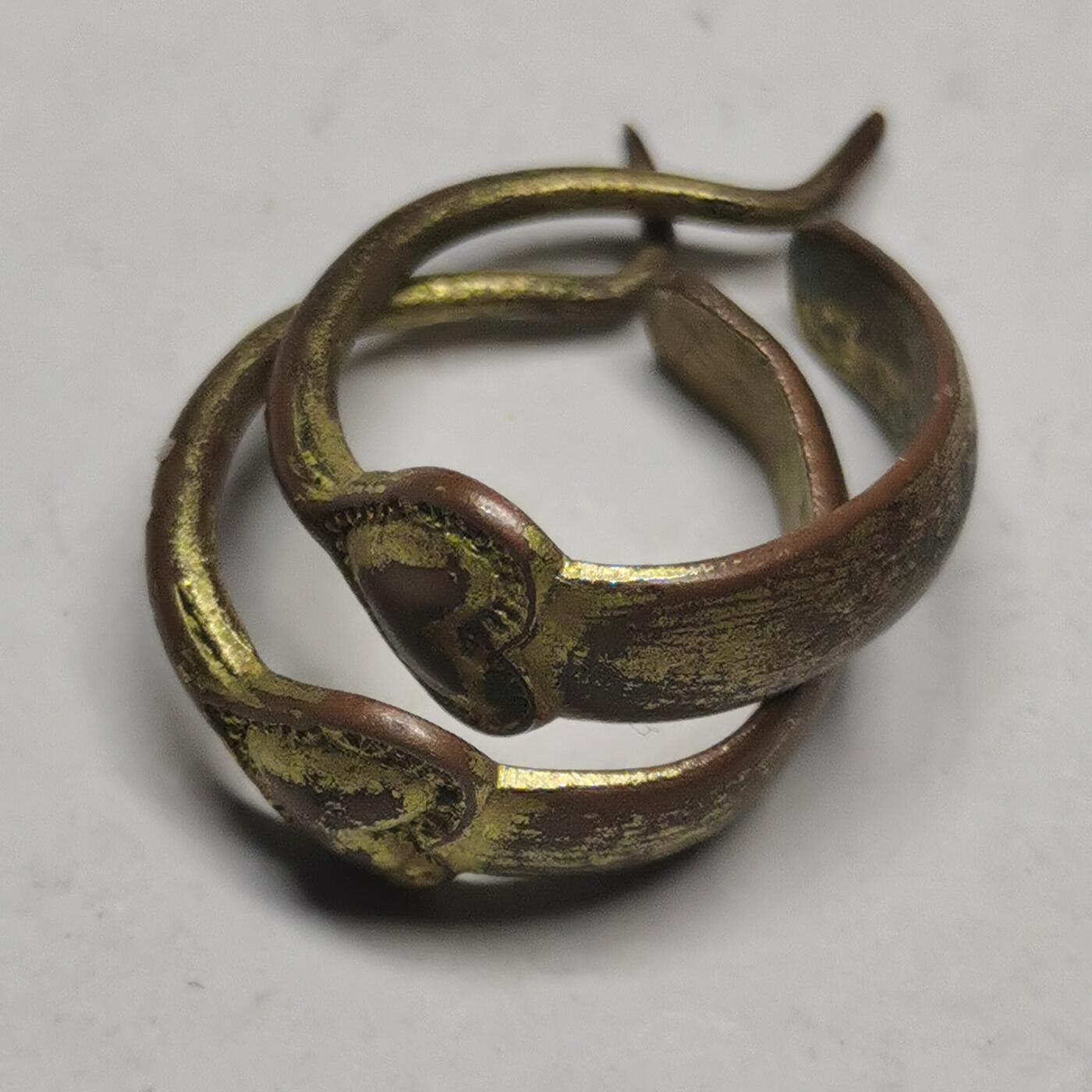 杂件专场92期 清末民国时期鎏金耳环一对，带款