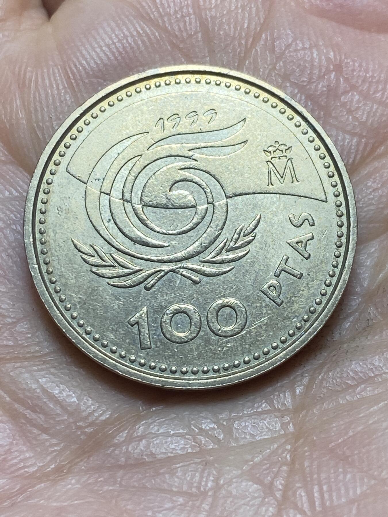 2026年第二场(总第一百七十一场）外国好品散币场(免佣金) 西班牙🇪🇸1999单年份100比塞塔(国际老年人年纪念币)