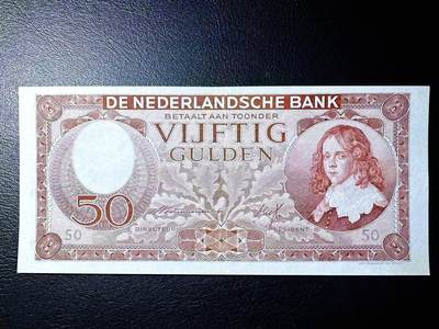 【Blue Auction】世界纸币精拍第770期——18级TOP拍卖/信誉/品质/专业/高效💫 - 【66尾】荷兰 1945年50盾 小王子 XF品相