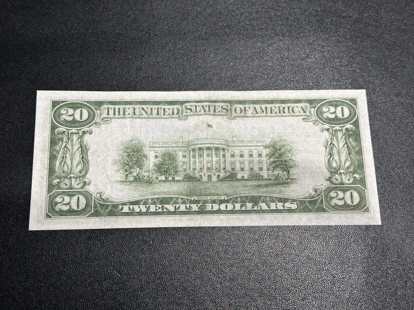 《外钞收藏家》第五百九十八期（2026年新年第一场）（本平台长期征集拍品、欢迎藏友们联系合作） 1929年美国国民银行券20元  橙色库印 非全新 品相如图