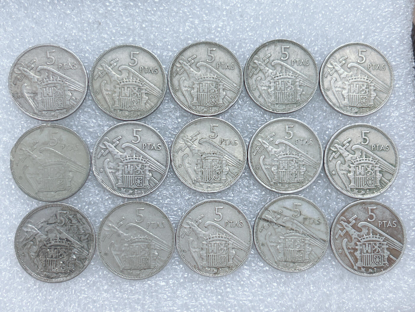 第一海外回流一元起拍收藏 散集专场  第285期 西班牙5比塞塔硬币 15枚