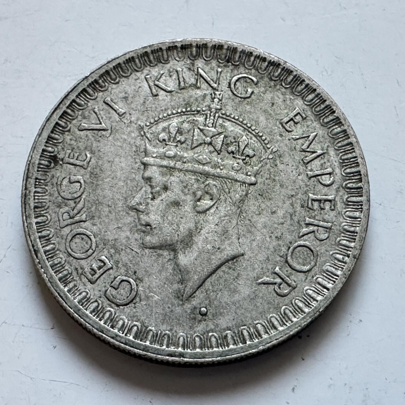 🌹外币初藏🌹🐯2026年第1场  每周二四六晚8️⃣点 接代拍 英属印度1943年1/2卢比 半卢比银币 