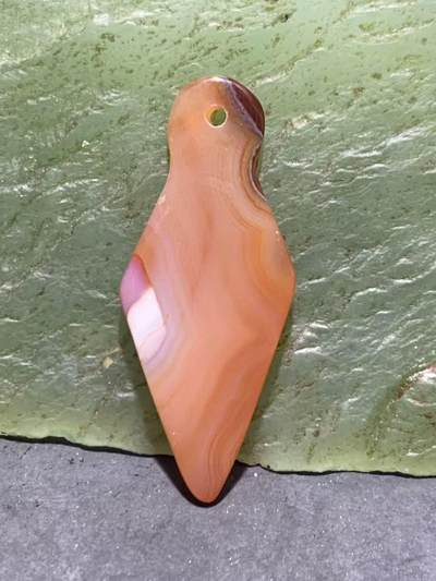 巴西玛瑙飞镖形通货吊坠一个， - 巴西玛瑙飞镖形通货吊坠一个，