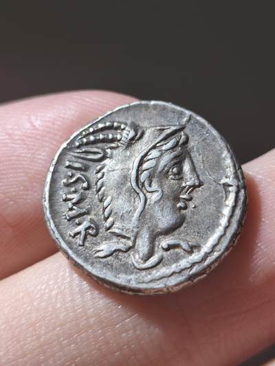 典藏极美品！古罗马共和国 朱诺第纳里银币  L·索里乌斯·巴尔布斯（L. Thorius Balbus），这是经典的一枚朱诺披山羊皮的银币，一般朱诺都长得比较丑，但是这一枚算是比较漂亮的