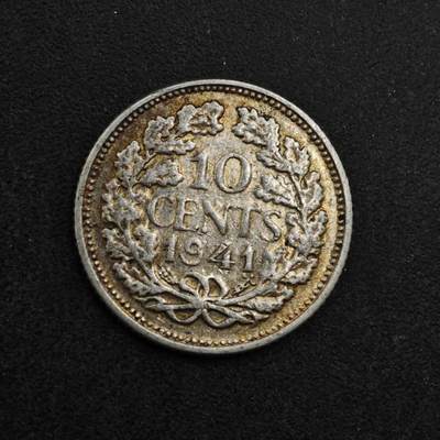 【淘币小摊】实时拍第八百三十八拍   散币银币场   满百包邮可预留二周 每周一统一发货   - 荷兰1941年10分银币参考银价18