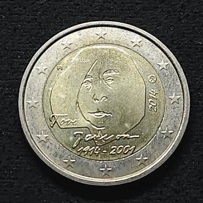 【全场包邮】纯粹捡漏拍490场（免费代拍第27场） - 芬兰2014年2欧元作家托芙·扬松100周年双色纪念币