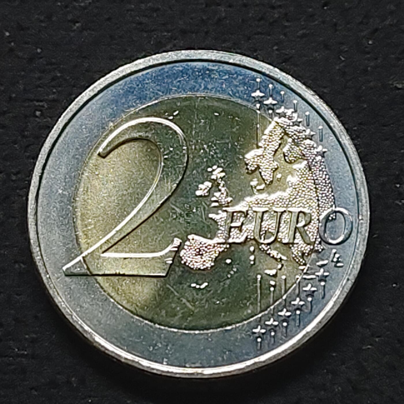 【全场包邮】纯粹捡漏拍490场（免费代拍第27场） 马耳他2014年2欧元马耳他独立50周年双色纪念币