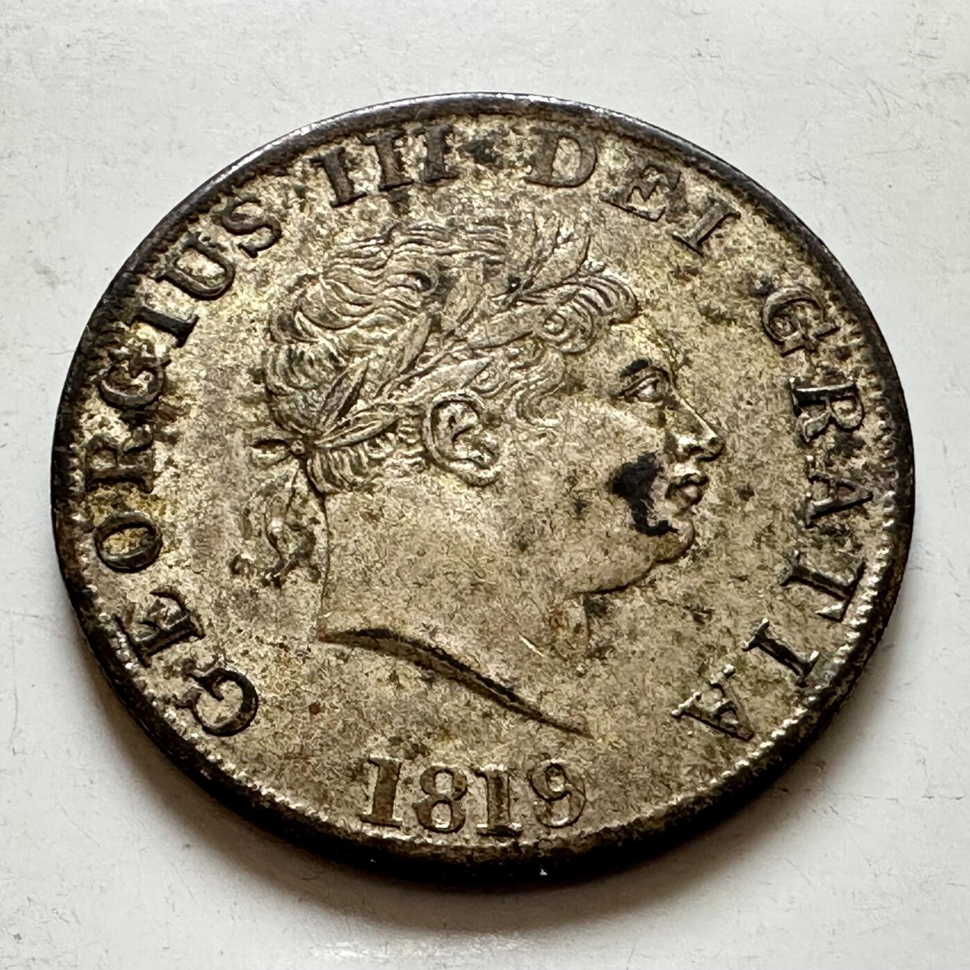 🌹外币初藏🌹🐯2026年第1场  每周二四六晚8️⃣点 接代拍 英国1819年乔三半克朗 后铸私铸 实重12.2克