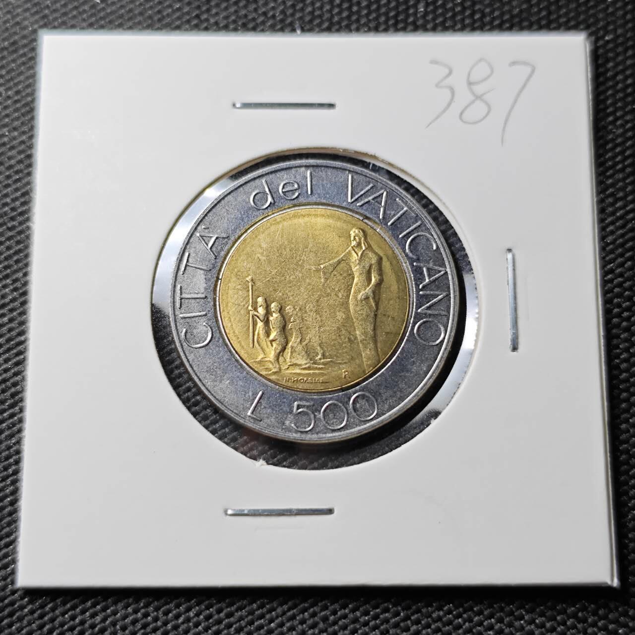 KK钱币收藏小铺 《套币 好品/批量散币专场》  2月预留时间 周末发货  梵蒂冈500里拉双色币 好品