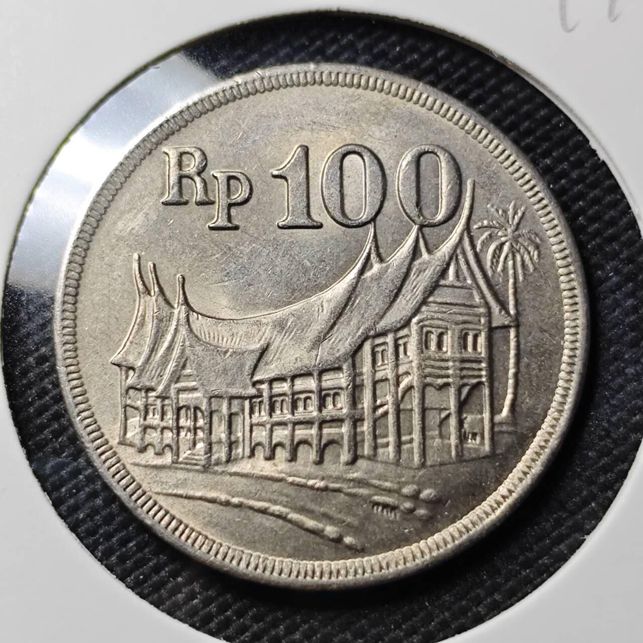KK钱币收藏小铺 《套币 好品/批量散币专场》  2月预留时间 周末发货  1973印度尼西亚100卢比 厚版 好品