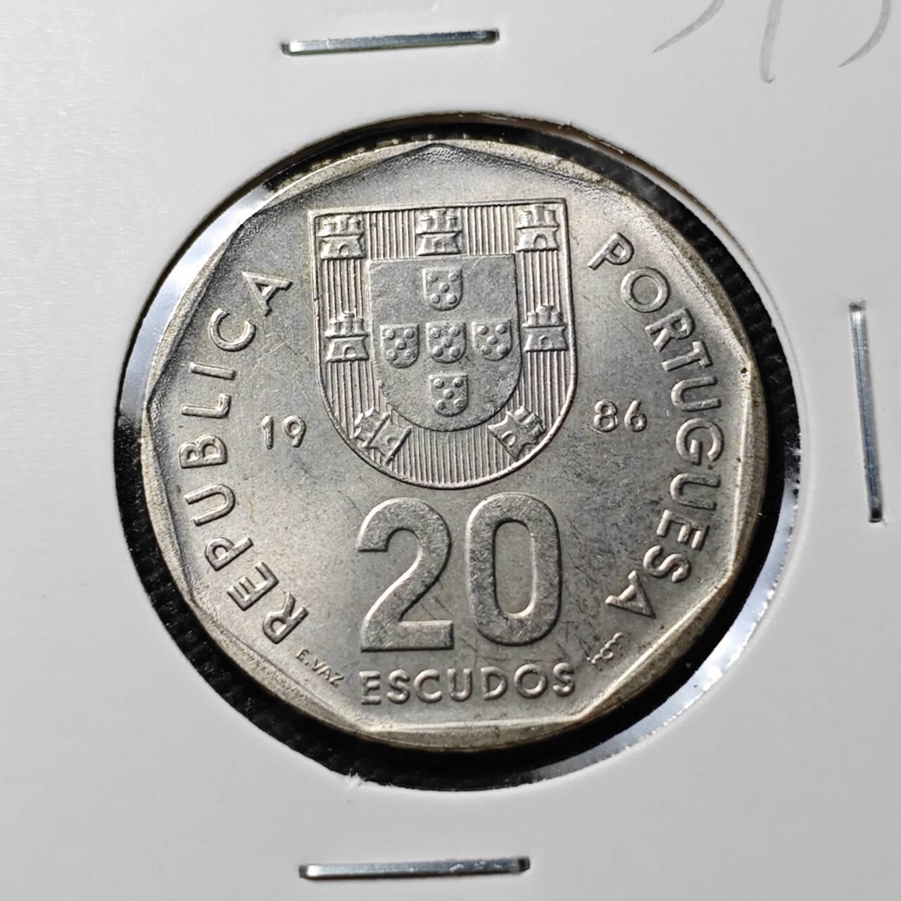 KK钱币收藏小铺 《套币 好品/批量散币专场》  2月预留时间 周末发货  1986葡萄牙20埃斯库多 好品