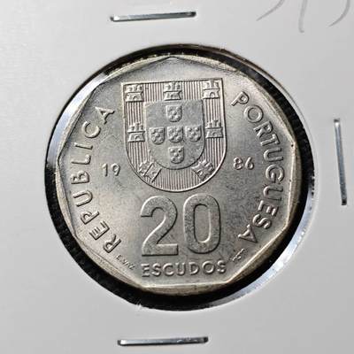 KK钱币收藏小铺 《套币 好品/批量散币专场》  2月预留时间 周末发货 -  1986葡萄牙20埃斯库多 好品