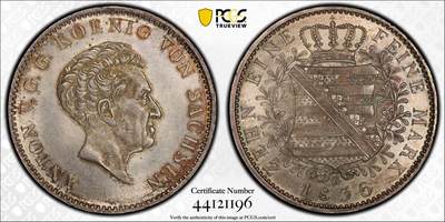 万国钱币拍卖第058期（万国新年大拍） - PCGS MS64 1836年萨克森安东五世协议大泰勒 28g大规格 原味淡金彩黄油转光极美 PCGS冠军分收藏级