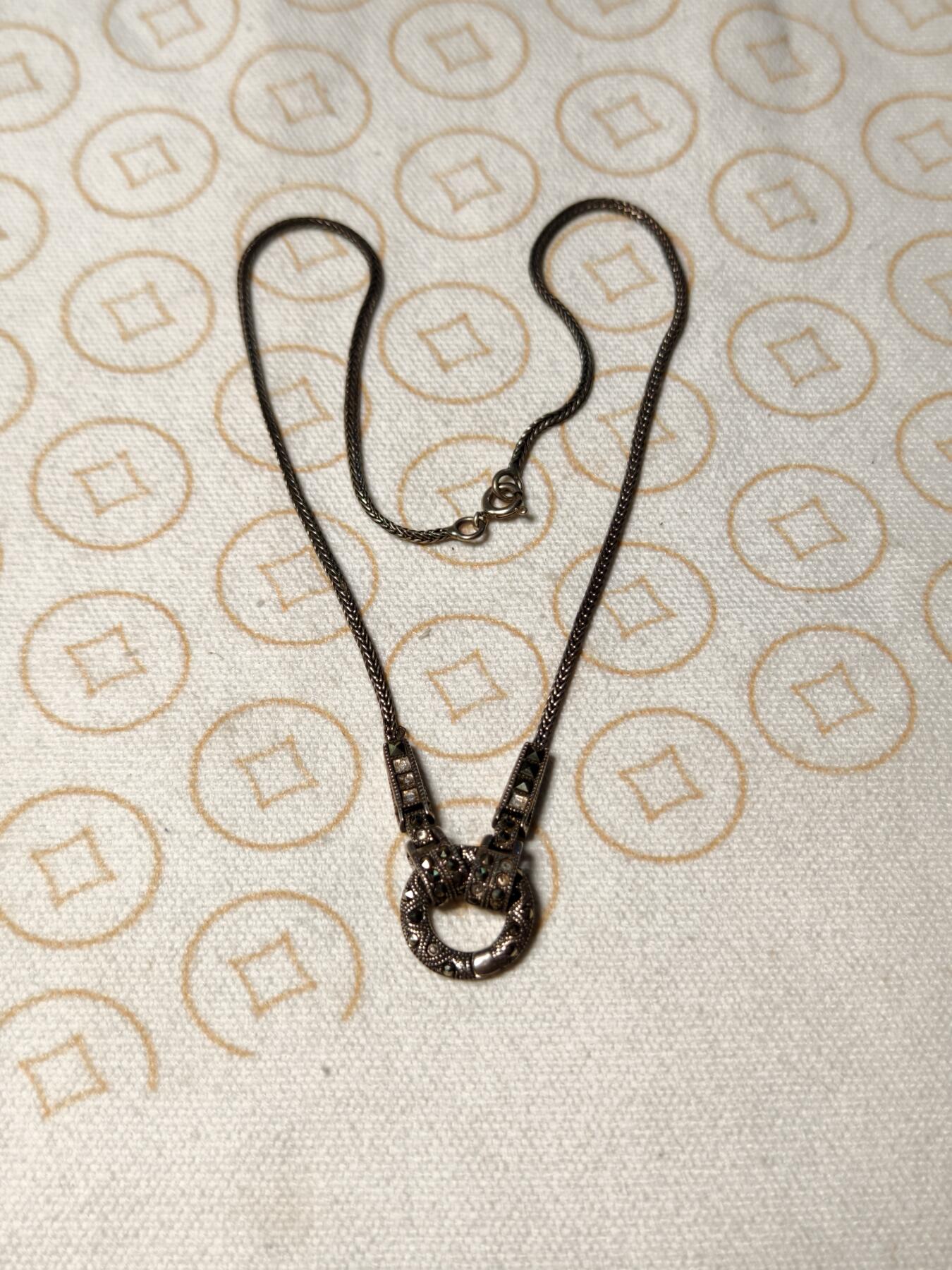 抚柳草堂-第五期章牌钱币（元旦欢庆场） 奖章勋章限时免佣 满百包邮 放漏专场 20世纪意大利银项链一条 打标925 长40cm左右 重10g品相如图