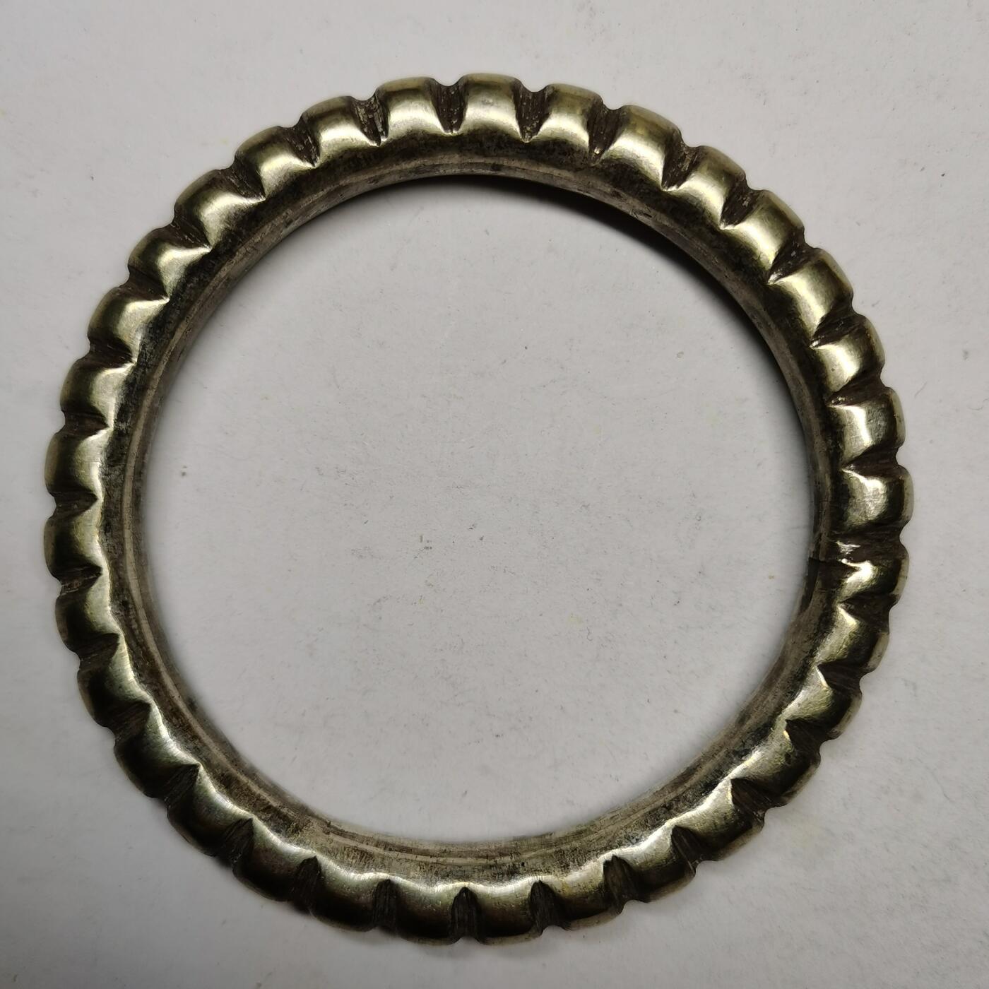 杂件专场92期 清代老银竹节手镯，重31.9克