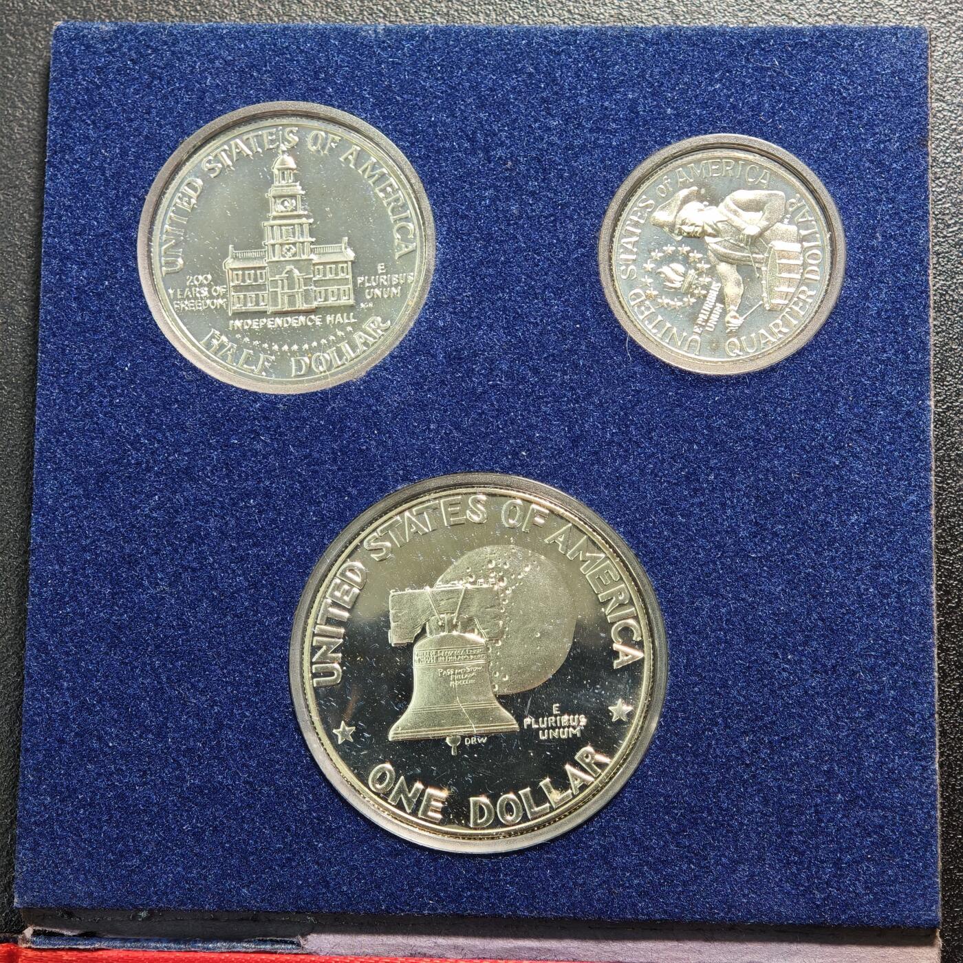 【德藏】世界币章拍卖第160期 1976年 美国建国200周年银币套币 原册