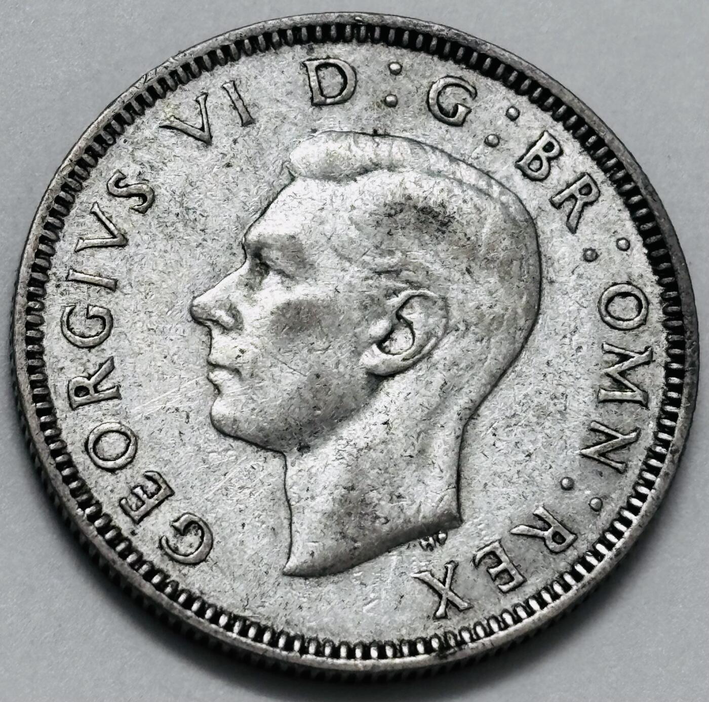 文馨钱币收藏 迎新纳福2026新年第一场（第 287 场）金银老铜币拍卖 1942 年英国乔治六世 1 先令银币，第二版本 5.65 克 500 银