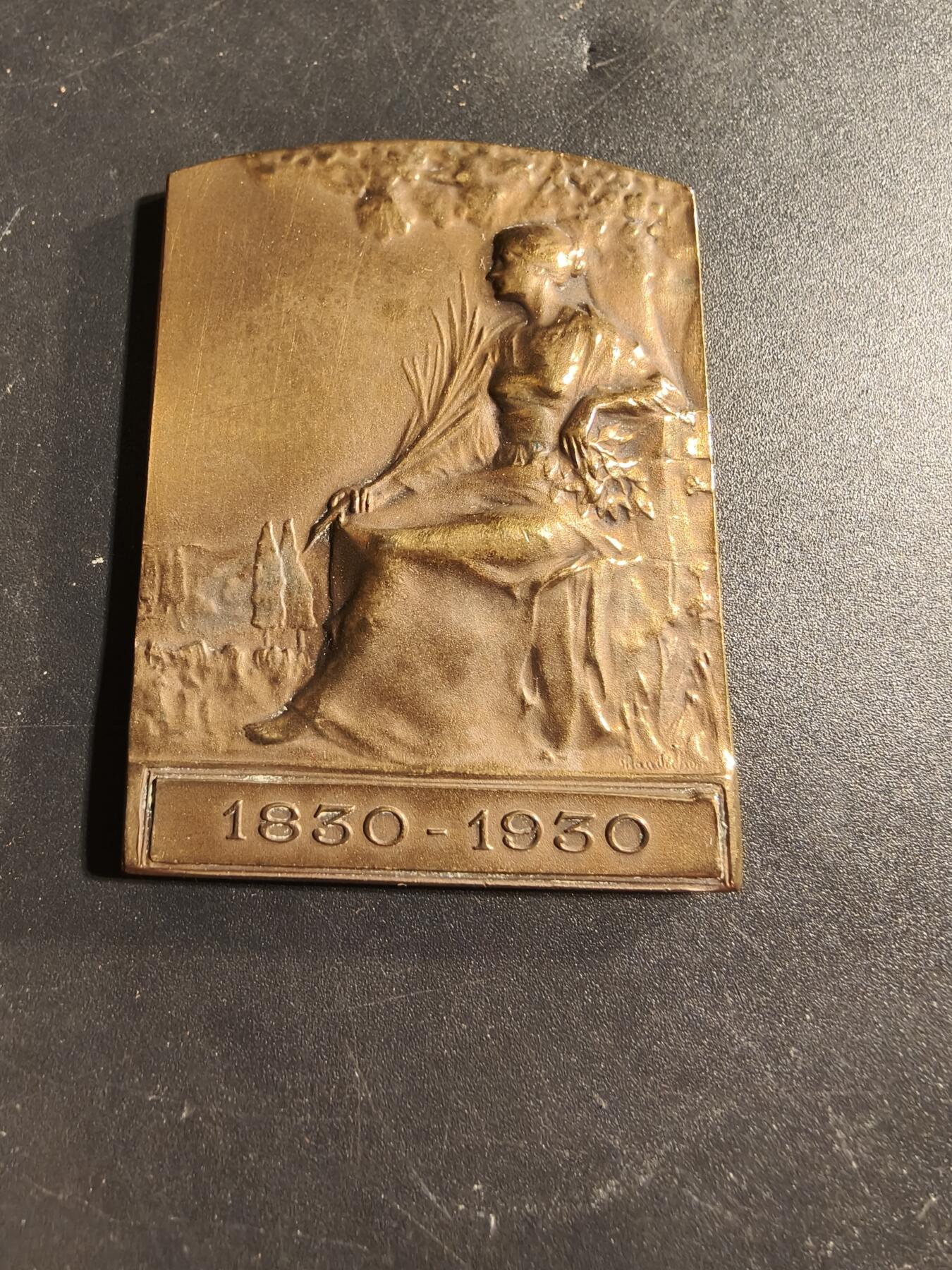 老王徽章第173期 法国伏拉热工厂成立百年方形大铜章      原盒     尺寸36×50mm     重量42.4g