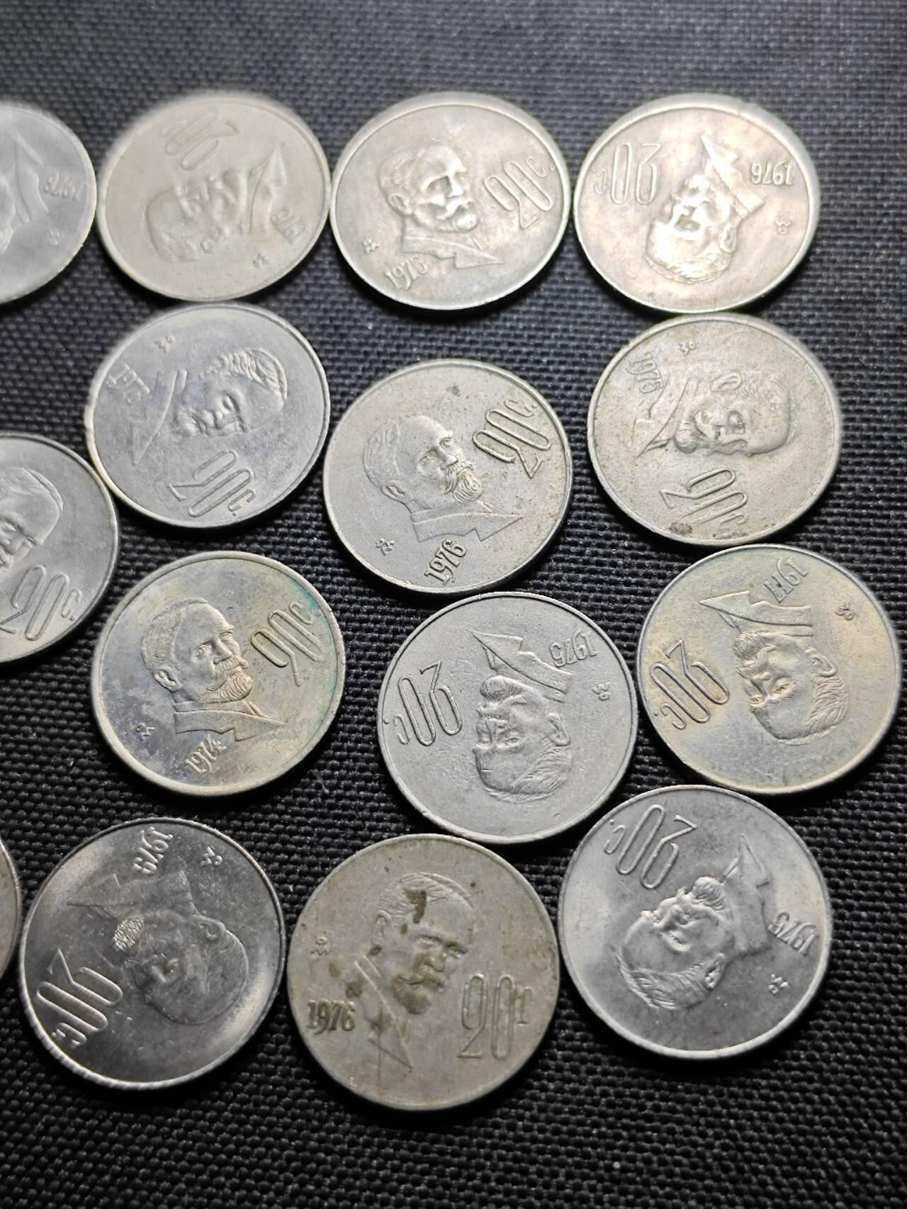 KK钱币收藏小铺 《套币 好品/批量散币专场》  2月预留时间 周末发货  墨西哥20分一组23枚