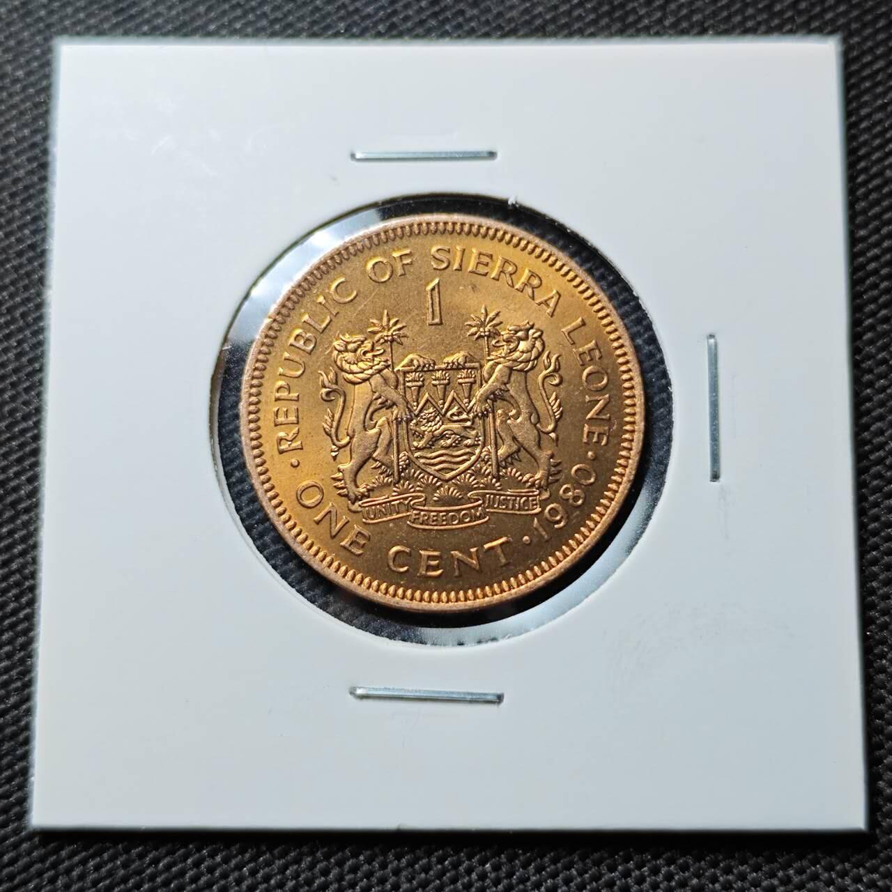 KK钱币收藏小铺 《套币 好品/批量散币专场》  2月预留时间 周末发货  1980塞拉利昂1分铜币 好品