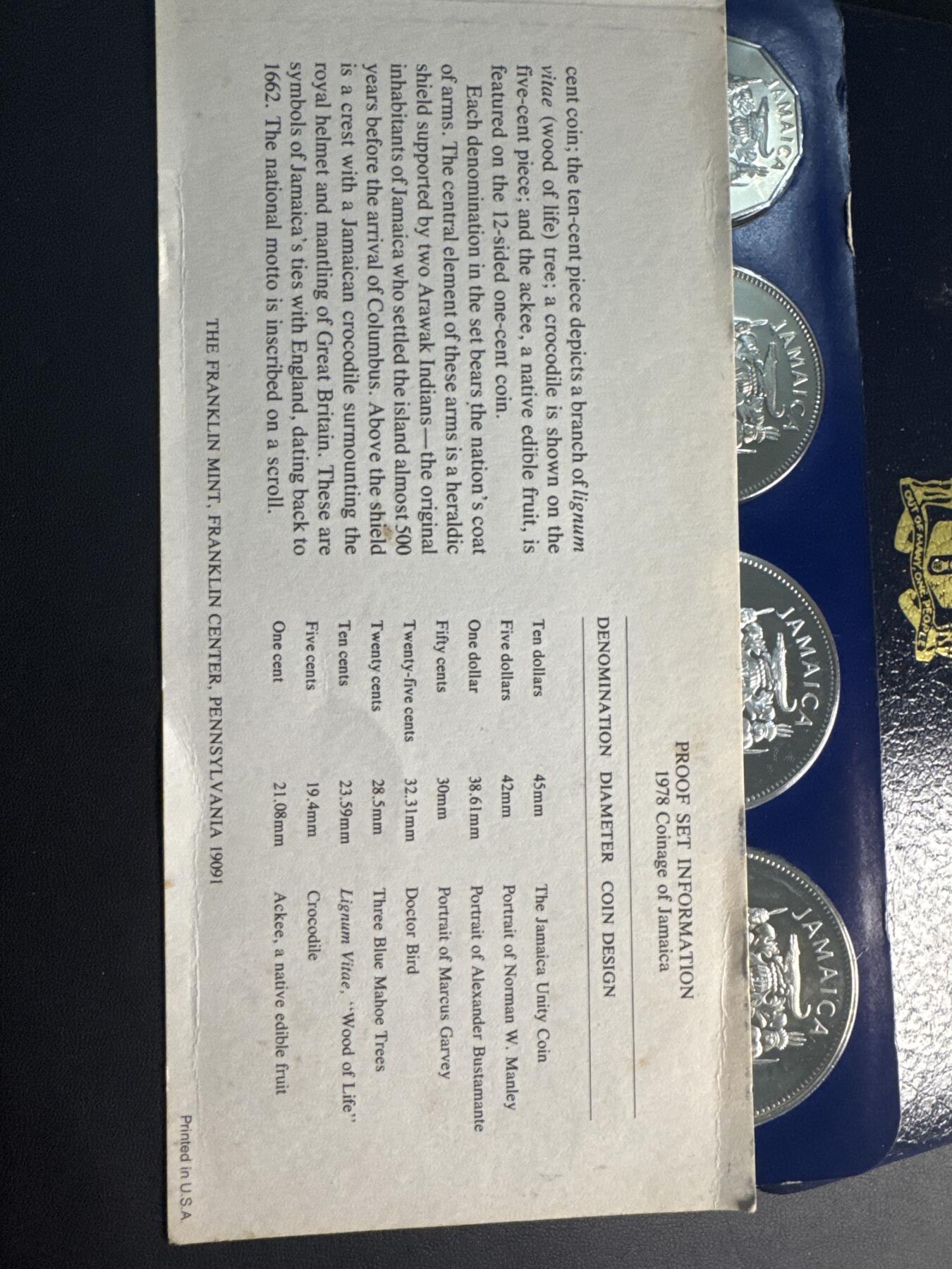 ❤️【币观天下】❤️ 第337期钱币拍卖- 2026.1.2周五晚上6点半场-长期征集拍品 牙买加1978年官方精制套币含2枚大银币42.8+41.6克925银