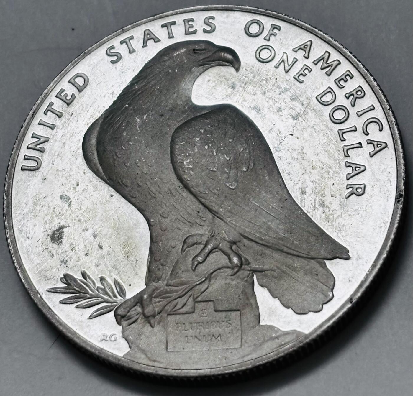 文馨钱币收藏 迎新纳福2026新年第一场（第 287 场）金银老铜币拍卖 全新 1984 年美国洛杉矶奥运会 1 美元获奖纪念精制大银币重 26.73 克 900 高银