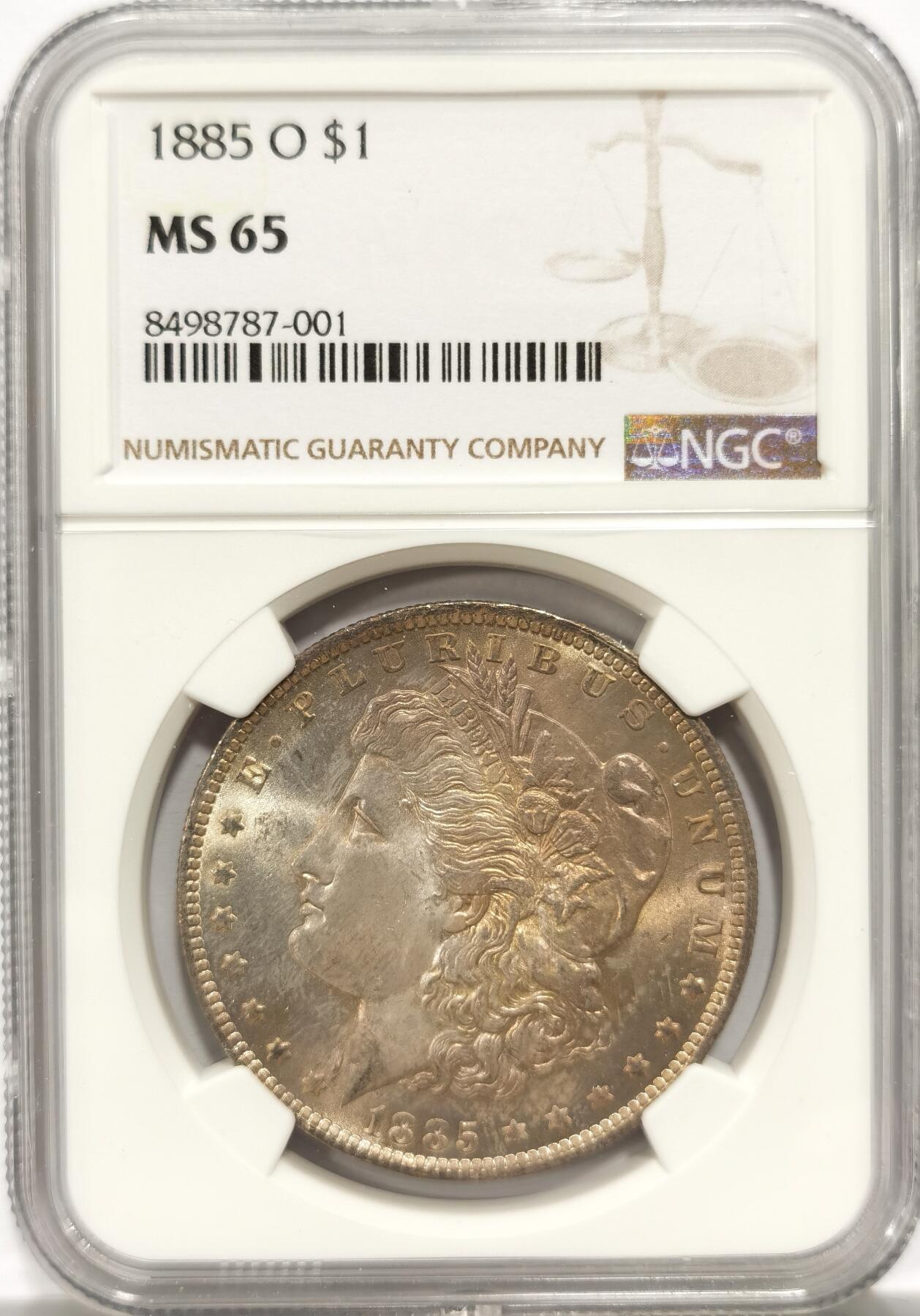 博洋堂“岁启嘉年”2026新年精品大拍专场暨第155期（全场包邮） NGC MS65 美国1885年O版摩根$1大银币 人面均匀原汁原味黄油包浆 鹰面银光满满 细节清晰底板完美