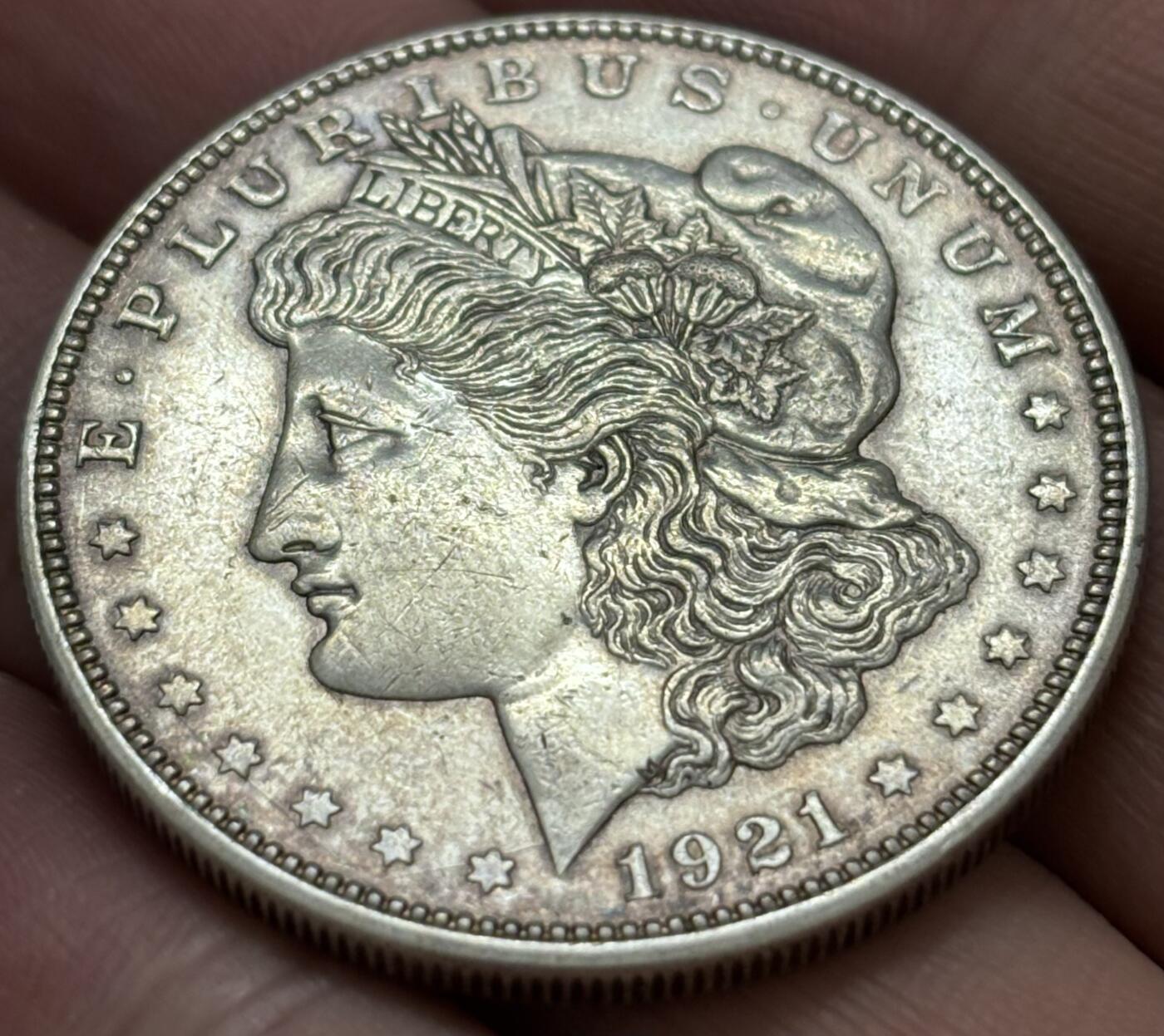 文馨钱币收藏 迎新纳福2026新年第一场（第 287 场）金银老铜币拍卖 好品 1921 年美国摩根鹰洋一美元银元 D 版