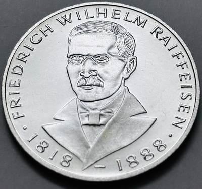 文馨钱币收藏 迎新纳福2026新年第一场（第 287 场）金银老铜币拍卖 - 全新德国1968年5马克纪念银币J版 费雷德里茨威廉汉姆，11.2 克 625 银