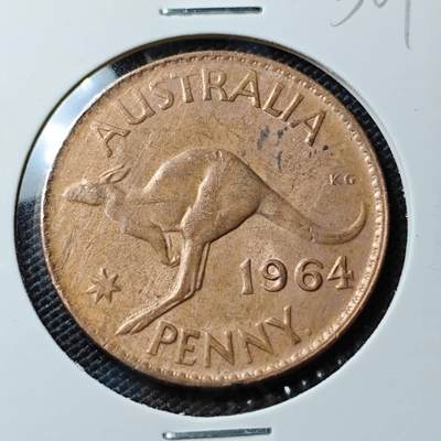 KK钱币收藏小铺 《套币 好品/批量散币专场》  2月预留时间 周末发货 -  1964澳大利亚1便士 好品
