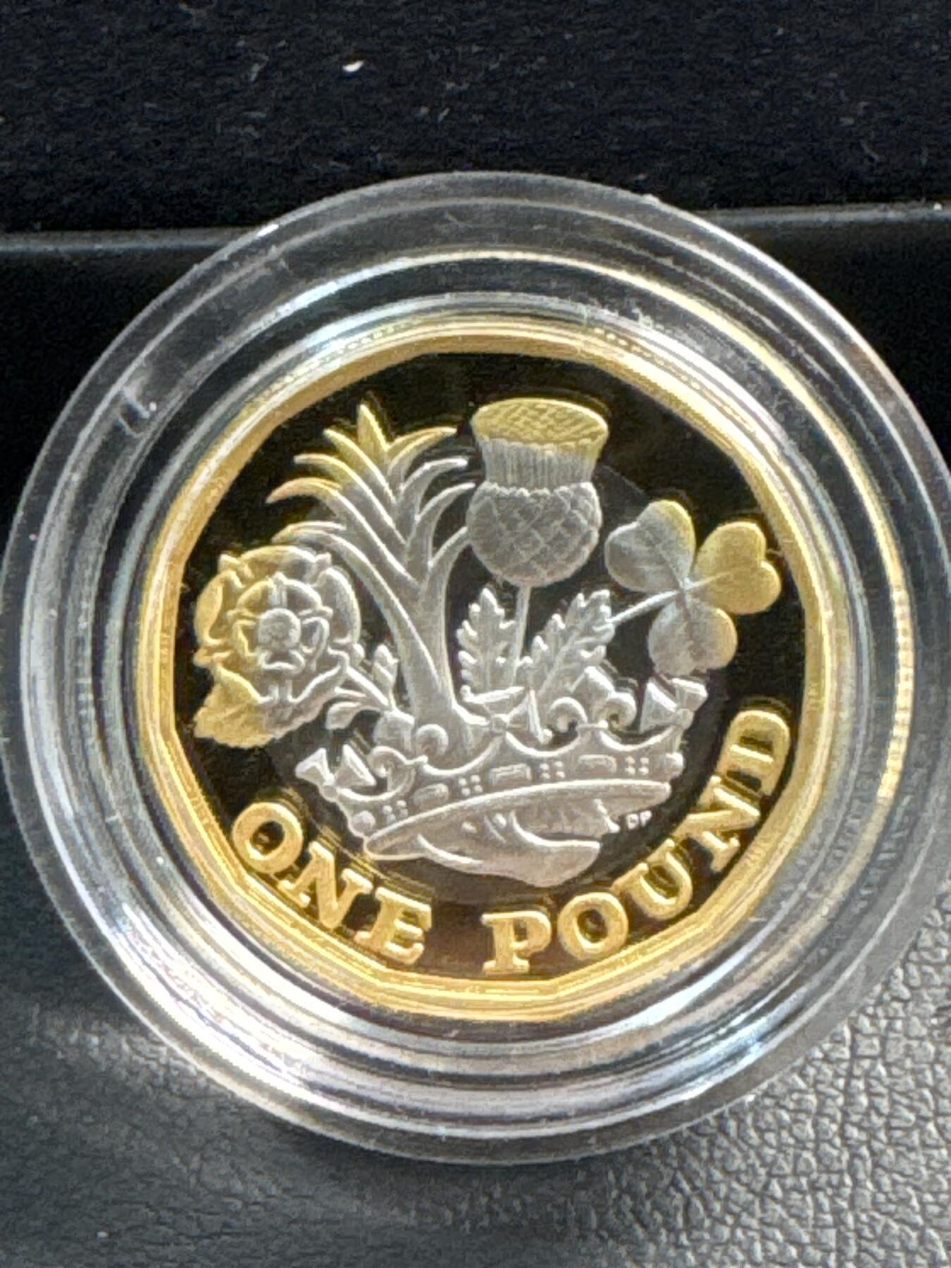 ❤️【币观天下】❤️ 第337期钱币拍卖- 2026.1.2周五晚上6点半场-长期征集拍品 英国2017年 首枚12边形1英镑镀金双色银币 盒证全