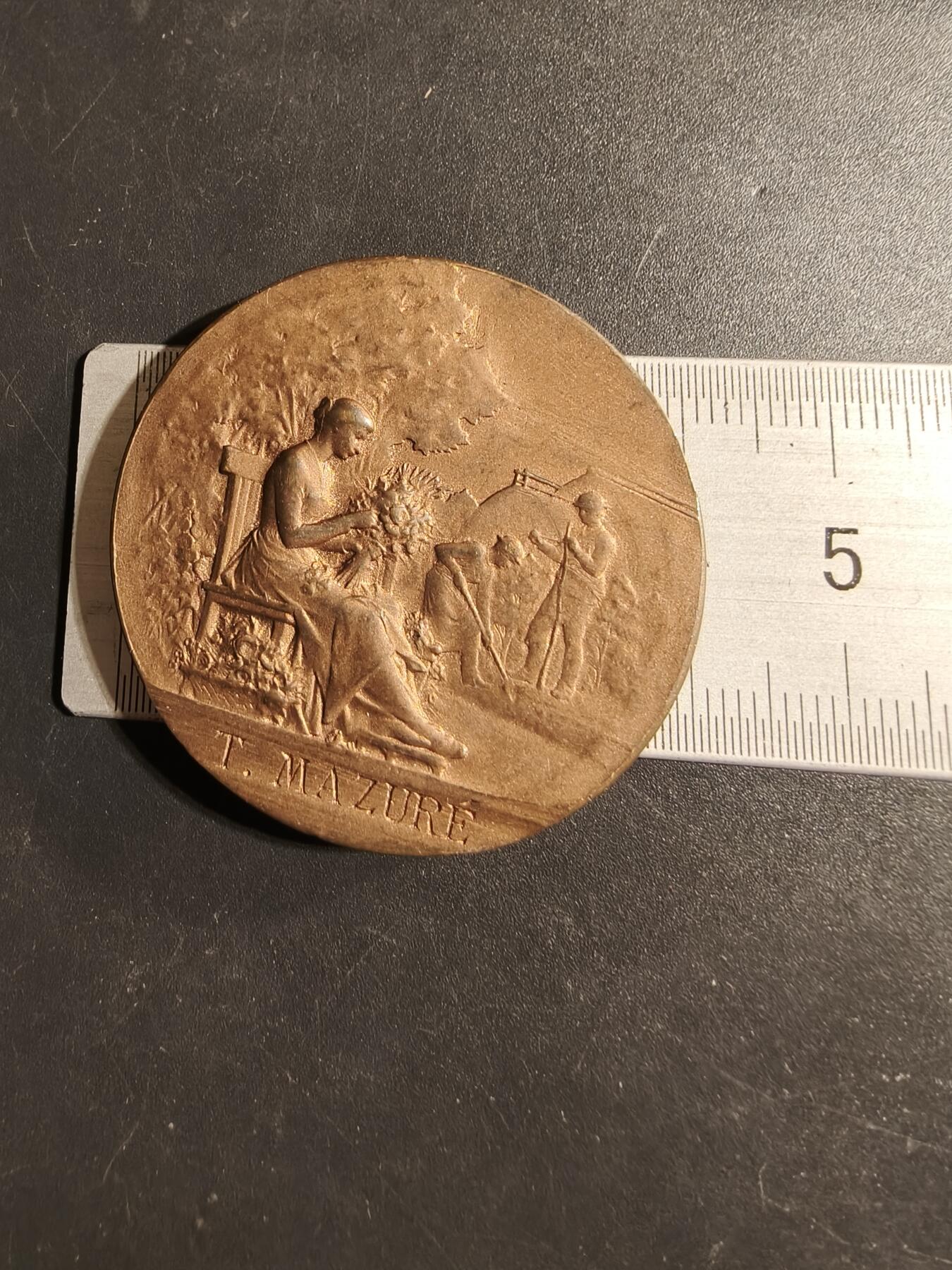 老王徽章第173期 法国北部园艺和工人花园协会大铜章     原盒      直径41mm    重量30g