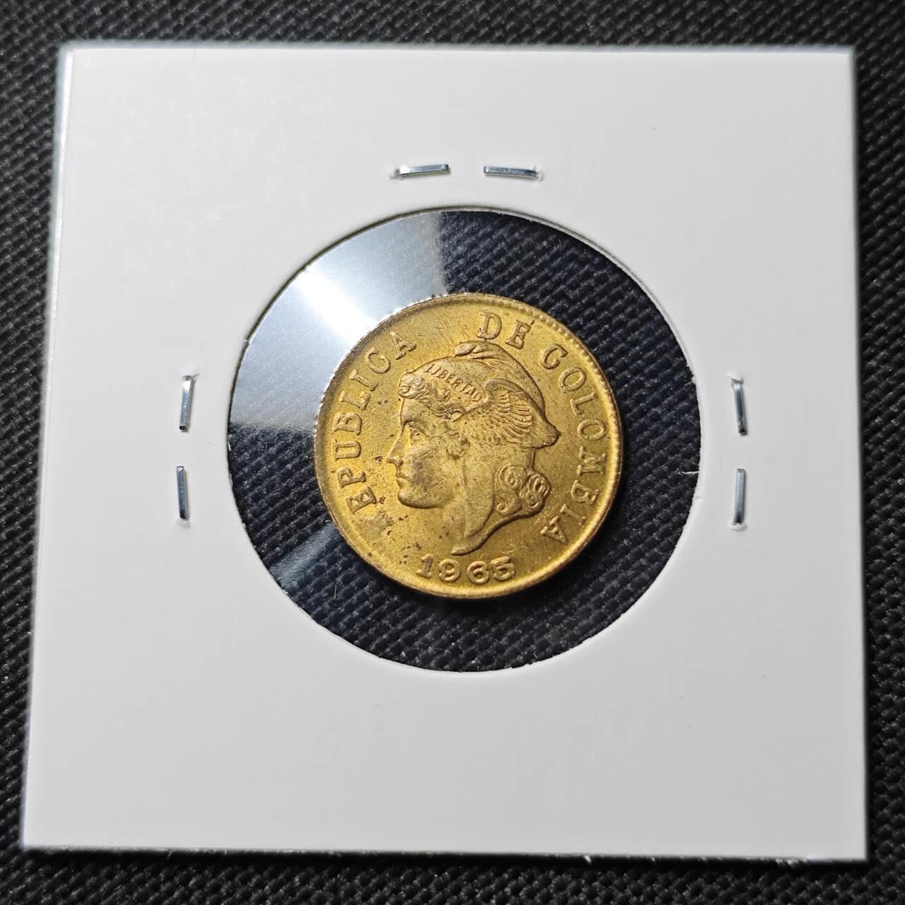 KK钱币收藏小铺 《套币 好品/批量散币专场》  2月预留时间 周末发货  1965哥伦比亚2分铜币 好品