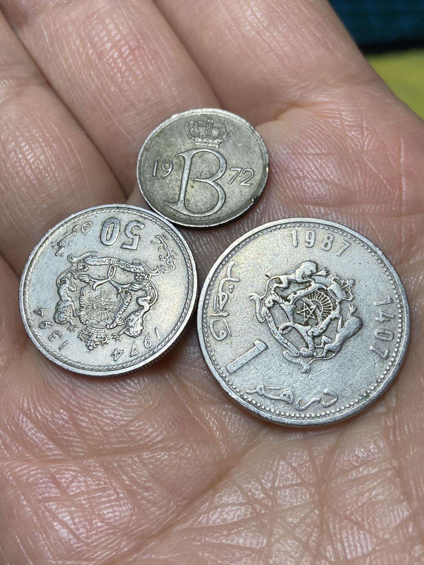 2026年第二场(总第一百七十一场）外国好品散币场(免佣金) 摩洛哥🇲🇦1974年50分，1987年1迪拉姆，比利时🇧🇪1972年25分