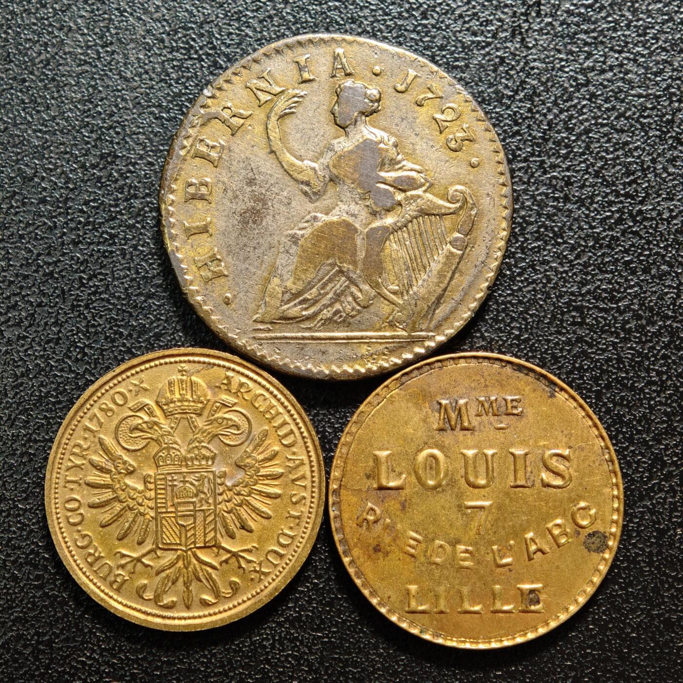 【德藏】世界币章拍卖第160期 早期铜币3枚 详细尺寸请看拍品介绍