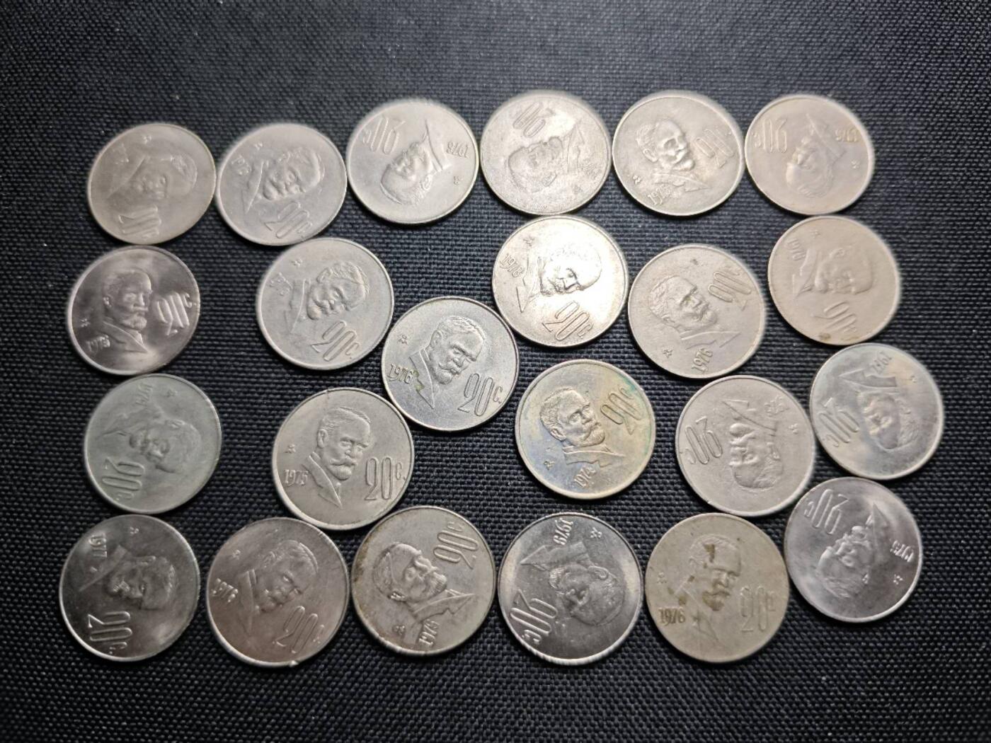 KK钱币收藏小铺 《套币 好品/批量散币专场》  2月预留时间 周末发货  墨西哥20分一组23枚