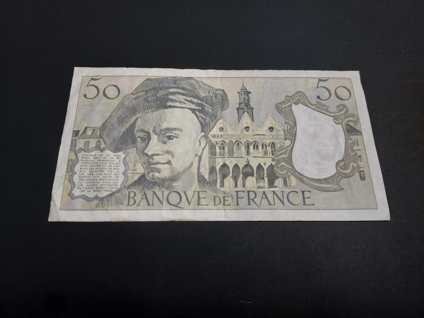 博彦收藏   1月10日 8点 钱币专场 全场包邮 法国 旧版 50法郎 流通品 有订书机孔