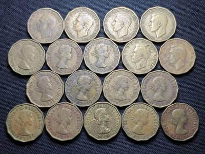 KK钱币收藏小铺 《套币 好品/批量散币专场》  2月预留时间 周末发货 -  英国3便士铜币一组18枚