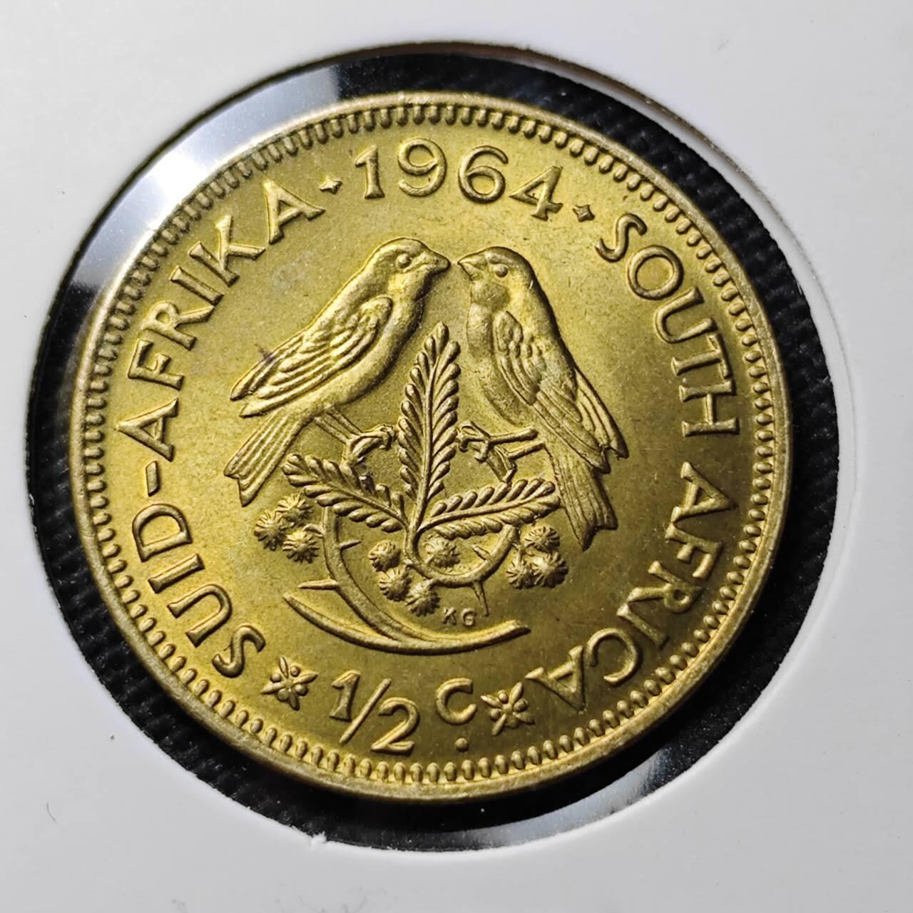 KK钱币收藏小铺 《套币 好品/批量散币专场》  2月预留时间 周末发货  1964南非1*2分铜币 好品