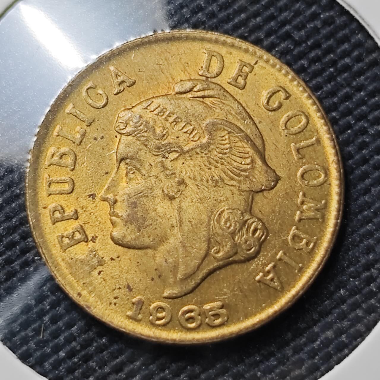 KK钱币收藏小铺 《套币 好品/批量散币专场》  2月预留时间 周末发货  1965哥伦比亚2分铜币 好品