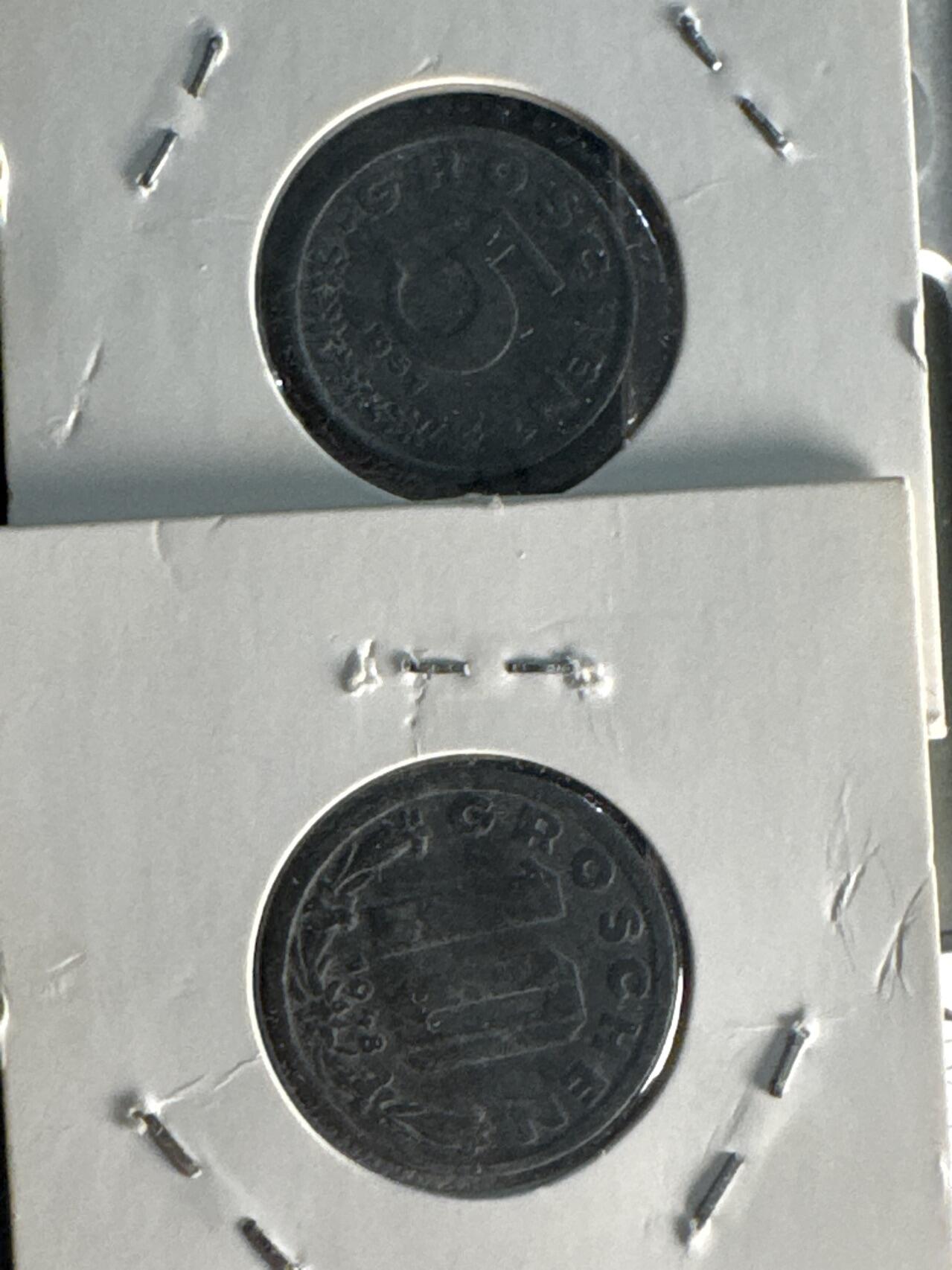 ❤️【币观天下】❤️ 第337期钱币拍卖- 2026.1.2周五晚上6点半场-长期征集拍品 奥地利1948年5、10格罗申